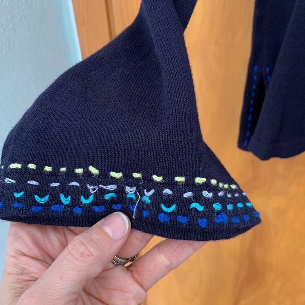 Storybook Knits Navy Dragon Fly Gathering Sweater - Picture 7 of 12